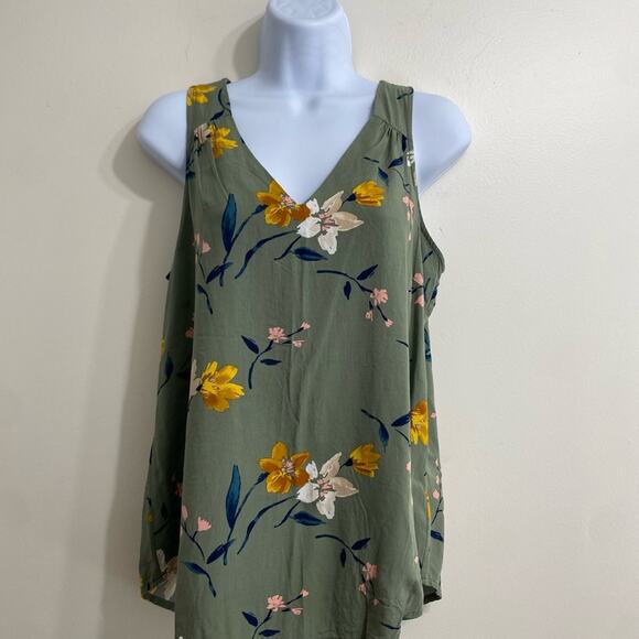Old Navy Green Floral Tank Top - Picture 1 of 10